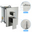 Pommeau de douche double carré mural de 30 cm (12 pouces) en nickel brossé, - Valve anti-brûlure, effet pluie avec système de jet étendu en nickel, et douchette à main, jet réglable à 360° pour des douches personnalisées