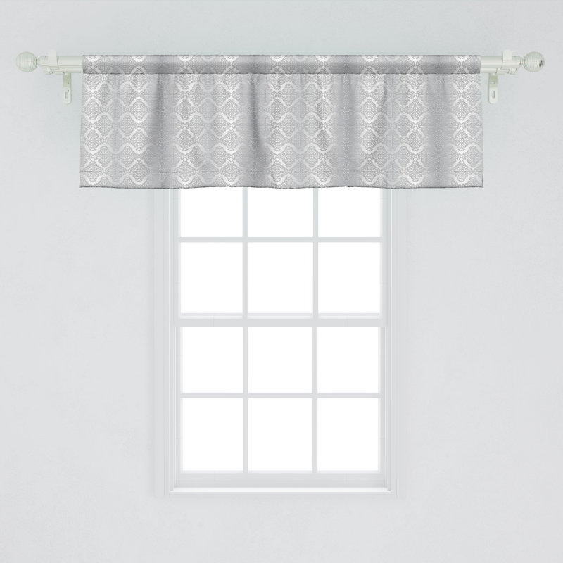 Ensemble de 2 cantonnières damassées Ambesonne - gris / blanc, L 54 po x L 18 po