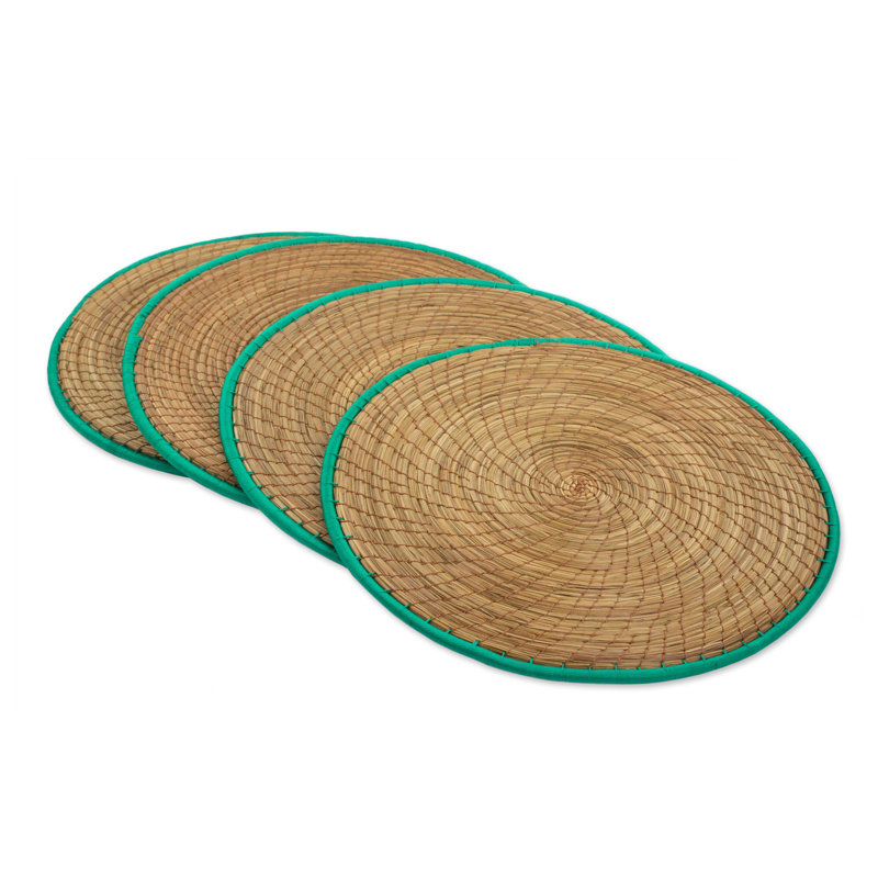 Polyester Round Placemats, Green