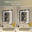 Tankersley Recessed or Surface Mount Frameless 3 Door Medicine Cabinet with 6 Adjustable Shelves and Lighting-1587928938-1587928937