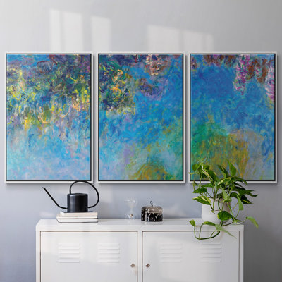 "Wisteria", peinture sur toile 3 pièces