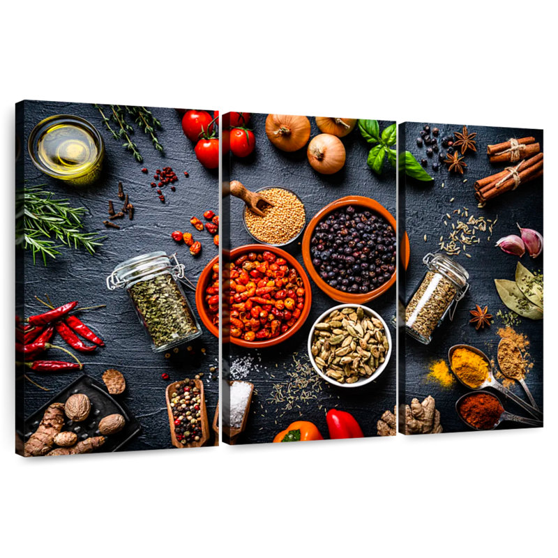 Yarlin Rustic Kitchen Ingredients, 20" H x 33" W