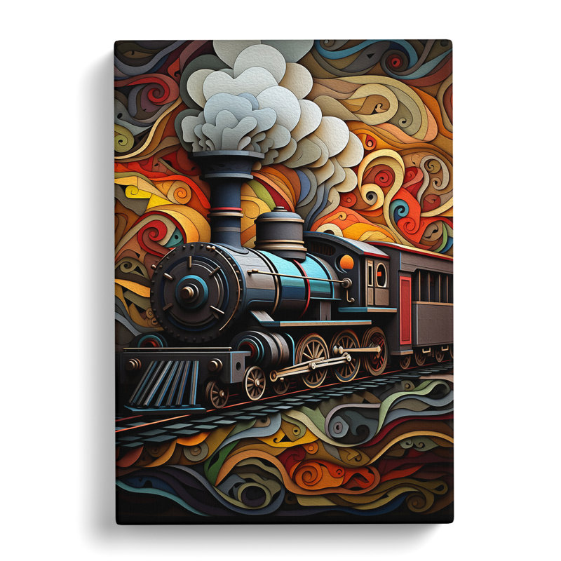 Steam Train Geometric - No Frame Print, 76cm H x 50cm W x 3cm D