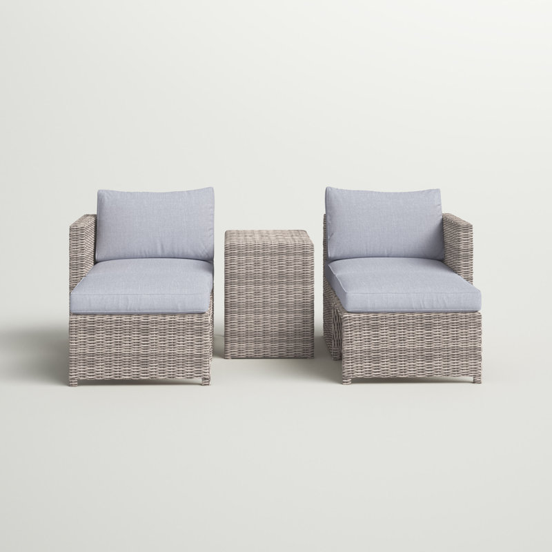 Morland 5 Piece PE Rattan Sectional Seating Group with Cushions