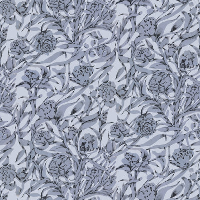 Wandervine - Glacial Gray Botanical Wallpaper
