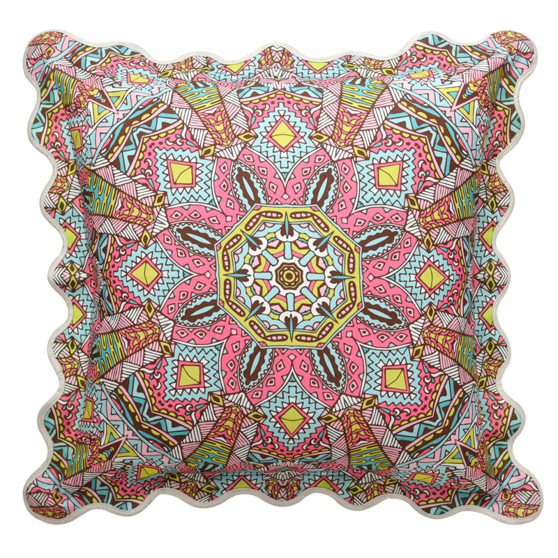Coussin en duvet Tamara Day for Stylecraft Mika - multicolore - 22 po x 22 po, H 30 po x l 30 po, Rose pâle / brun