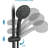 7-spray Handheld With 5 Inch Rain Shower And 26" Adjustable Slide Bar, 1.8gpm, Installation, , Black Abs Stainless Steel, Angle-adjustable Alloy Head, 7 Spray Settings For A Invigorating Showerhead-118944304