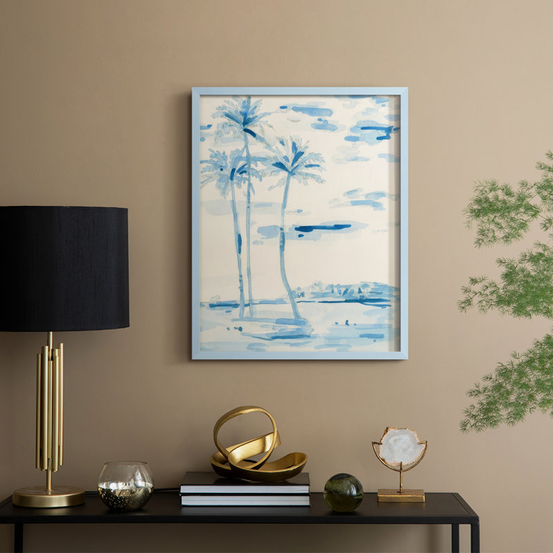 «Coconut Grove II», reproduction encadrée - bois massif, H 30 po x l 24 po, Bleu