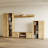 126" Wide Large Multi-Level Bookcase With Glass Rack