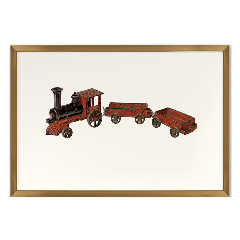 Toy Train Print by Grand Archives, Gold Single Picture Framed, 18'' H x 26'' W