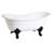 Kingston Brass Aqua Eden 67-Inch Cast Iron Oval Double Slipper Clawfoot Tub (No Faucet Drillings)-53108478
