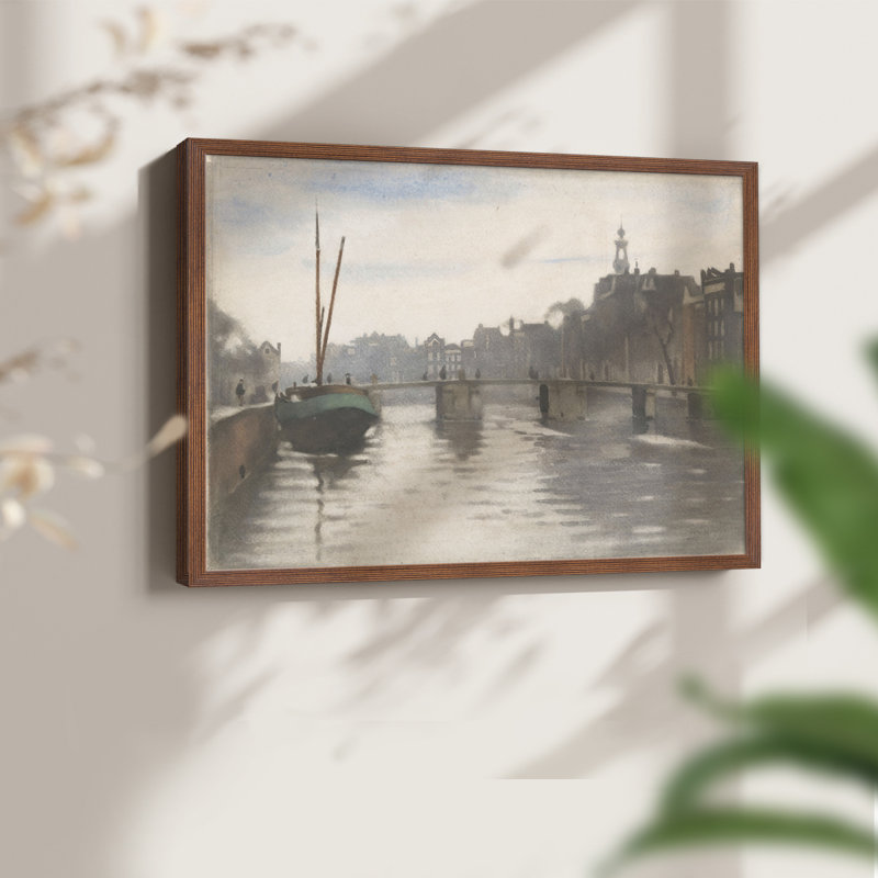 Paysages rétro-CCDV-reproduction encadrée, Noyer, H 22 po x l 28 po