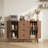 47.2" Buffet Cabinet With Storage, Mid Century Modern Fluted Cabinet With Tambour Doors & Drawers, Wood Sideboard Cabinet For Dining Room, Living Room, Entryway, Walnut