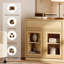Armoire d'appoint moderne avec 6 portes en verre et tiroir, commode d'appoint multifonctionnelle avec grand rangement et tablette réglable-2052098390