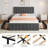 Bed Frame With Headboard And 4 Storage Drawers, Platform Bed Frame Square Stitched Button Tufted-1669489742-1669489732