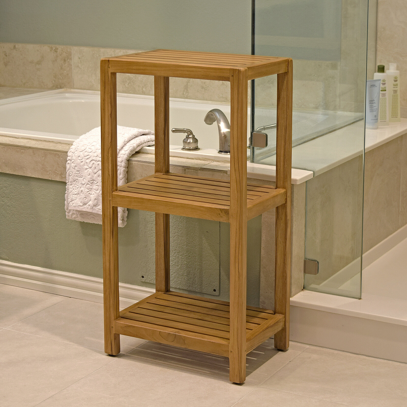 Caitlan Solid Wood Freestanding Bathroom Shelves