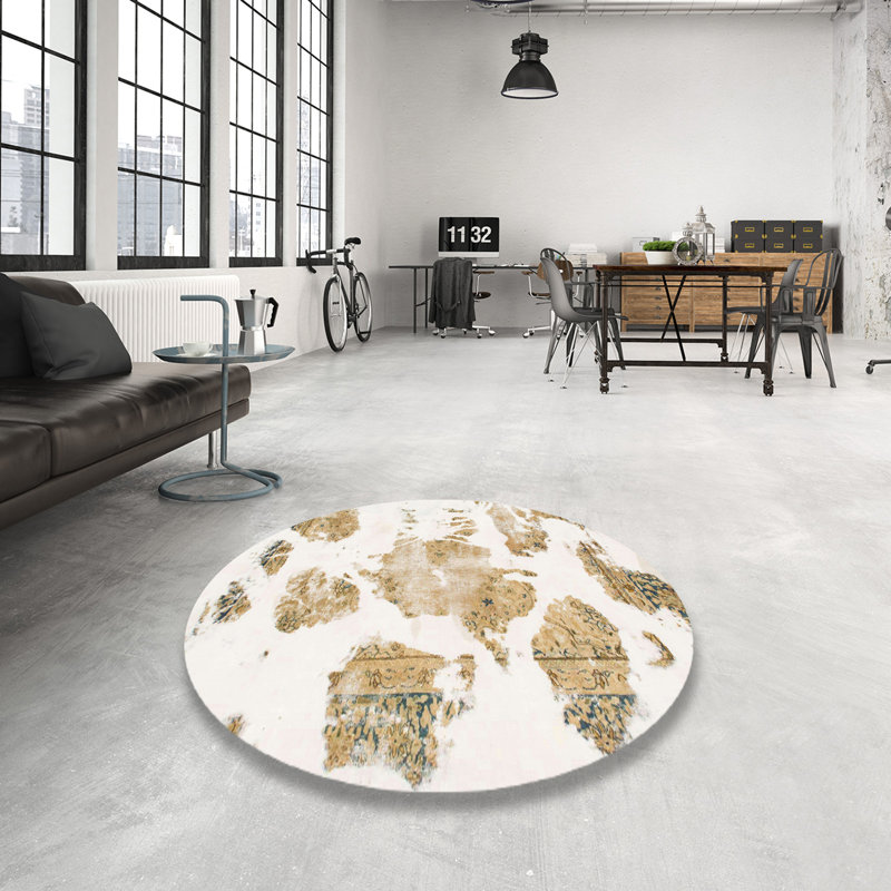Abstract Indoor Rug, Round 5'
