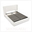 Lit de luxe rembourré en fourrure de lapin avec rangement à vérin à gaz, conception à rayures verticales pour chambres à coucher modernes-289540138