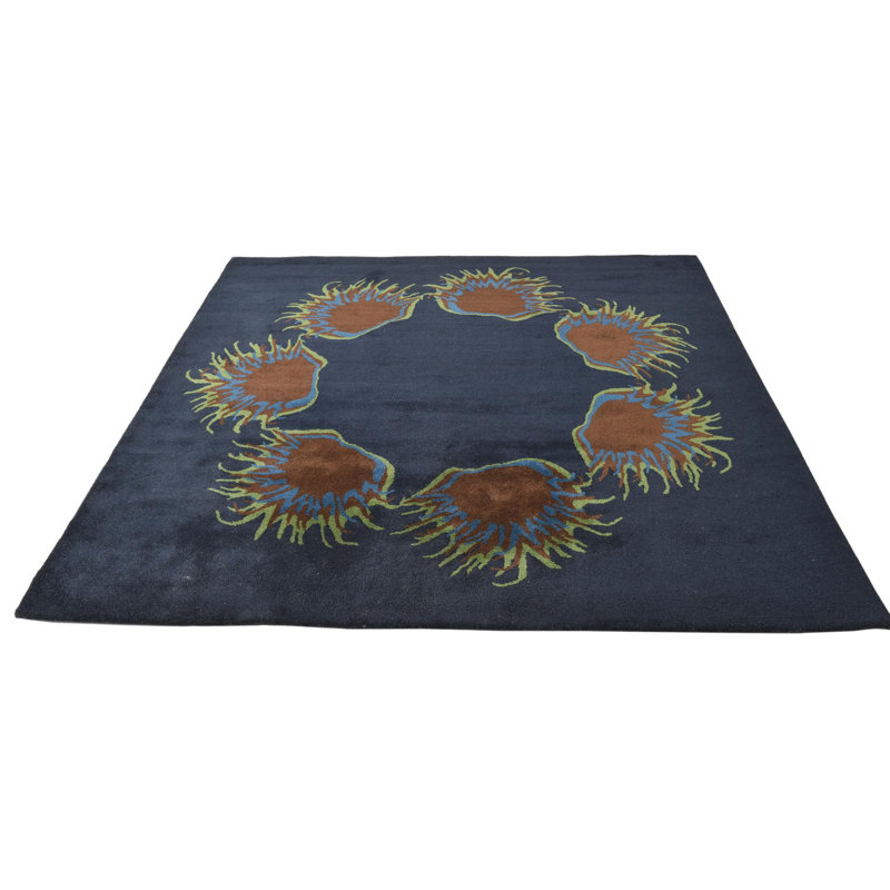 Tapis carré bleu marine Otto