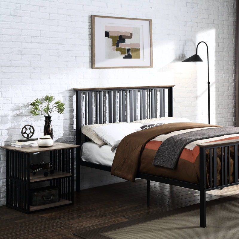 Élégante table de chevet en chêne antique et noir avec table de chevet pratique: pour un intérieur