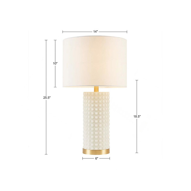 Lampe de table texturée à pois
