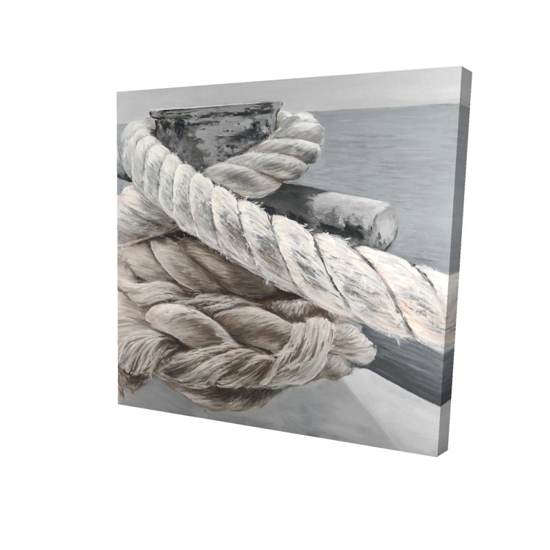 Toile beige pour salle de bain | Décoration de corde torsadée pour bateau