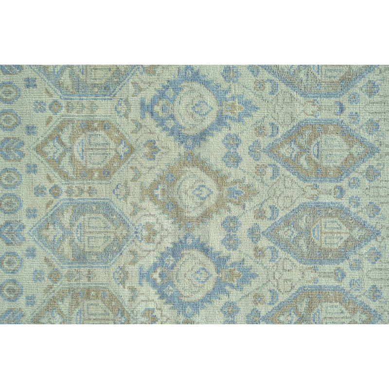 Hand Knotted Wool Area Rug in Beige/Brown, Rectangle 6' x 9'