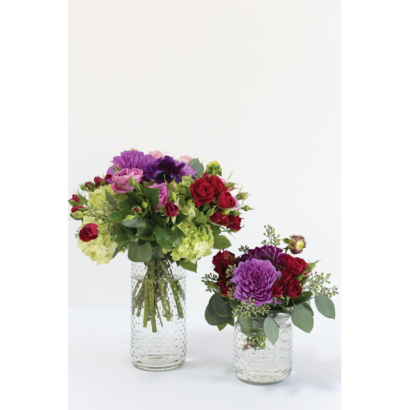 Handmade Glass Table Vase, 9.25" H x 4" W x 4" D