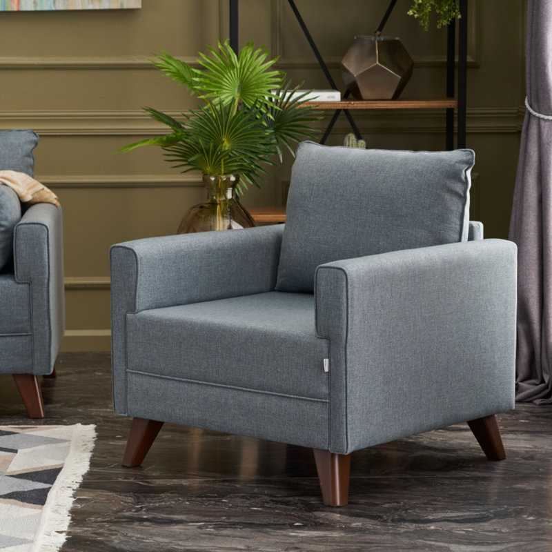 Fauteuil l 32,28 po, Polyester bleu