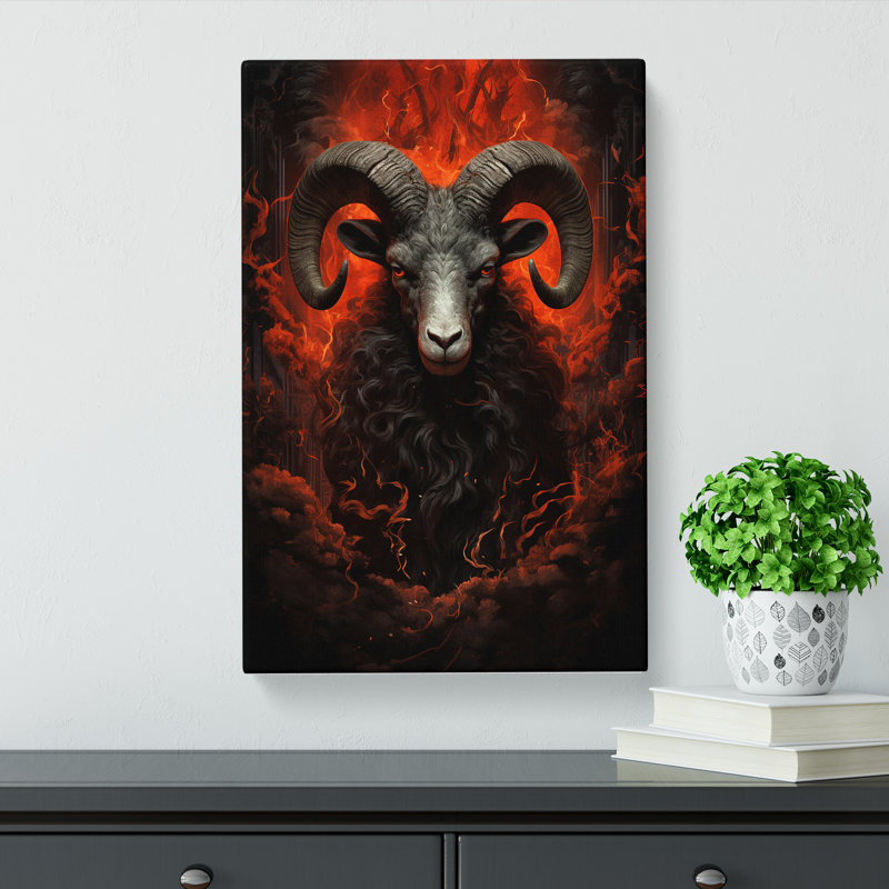 Ram Sheep Gothic - Print, 50cm H x 35cm W x 3cm D