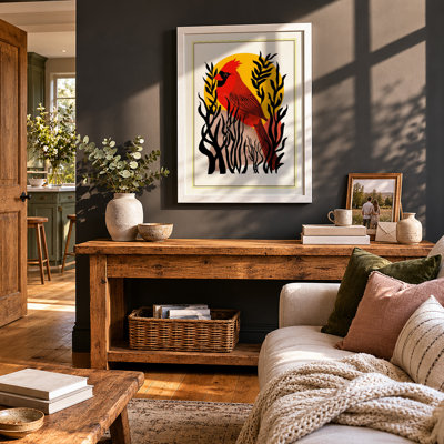 Bird And Rising Sun Botanical - Print