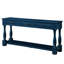 Console pour, 63 pouces Bleu marine, bois massif, 3 tiroirs et tablette, stable, installation simple 63 po avec tablette inférieure. Structure en bois, pratique solide, installation facile