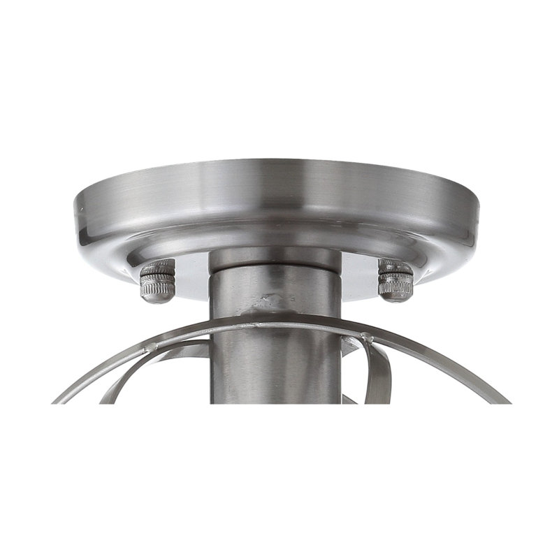 Setser Orb Metal LED Flush Mount, Nickel, 9.25" H x 8.5" W x 8.5" D
