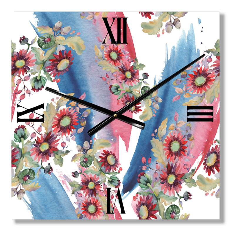 Horloge murale Aster and Acorn Bouquet, Très grand