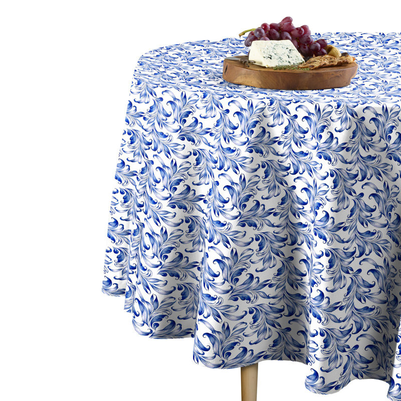 Eckeru Leaves Round Tablecloth, 84" x 84"