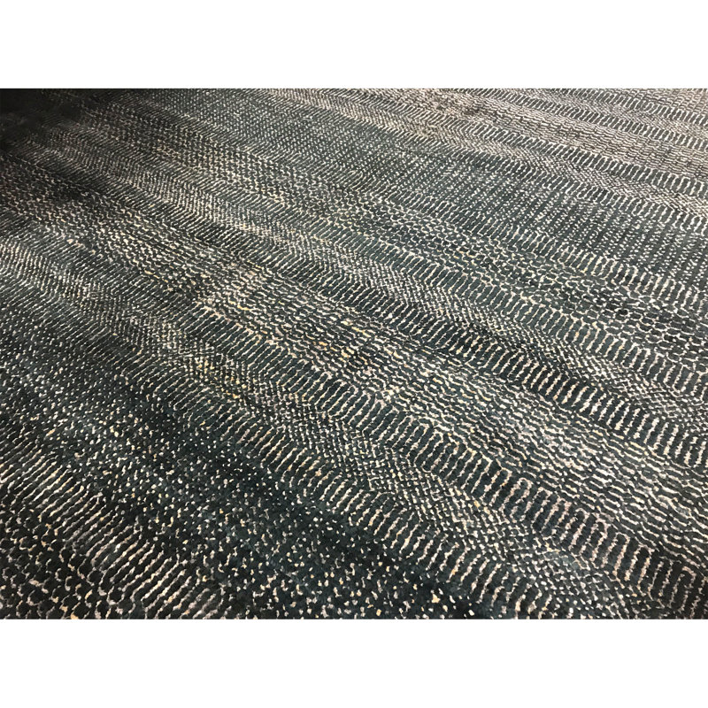 Hand-Knotted High-Quality Beige and Blue Area Rug
