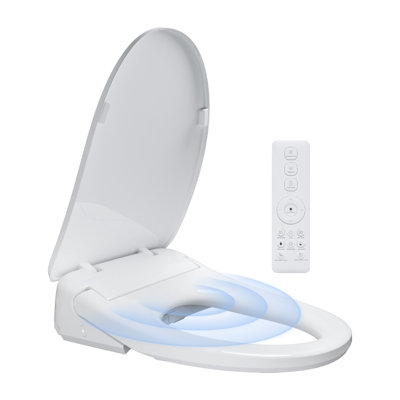 AQUATIZ Auto Open Close Bidet Toilet Seat, Elongated with Endless Warm Water, Seat Heating, Night Light, Warm Air Dryer, Advanced Bidet Attachment for Toilets