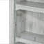 Vitrine à 5 niveaux, vitrine en verre avec 2 portes et tablettes réglables, fixation murale, gris