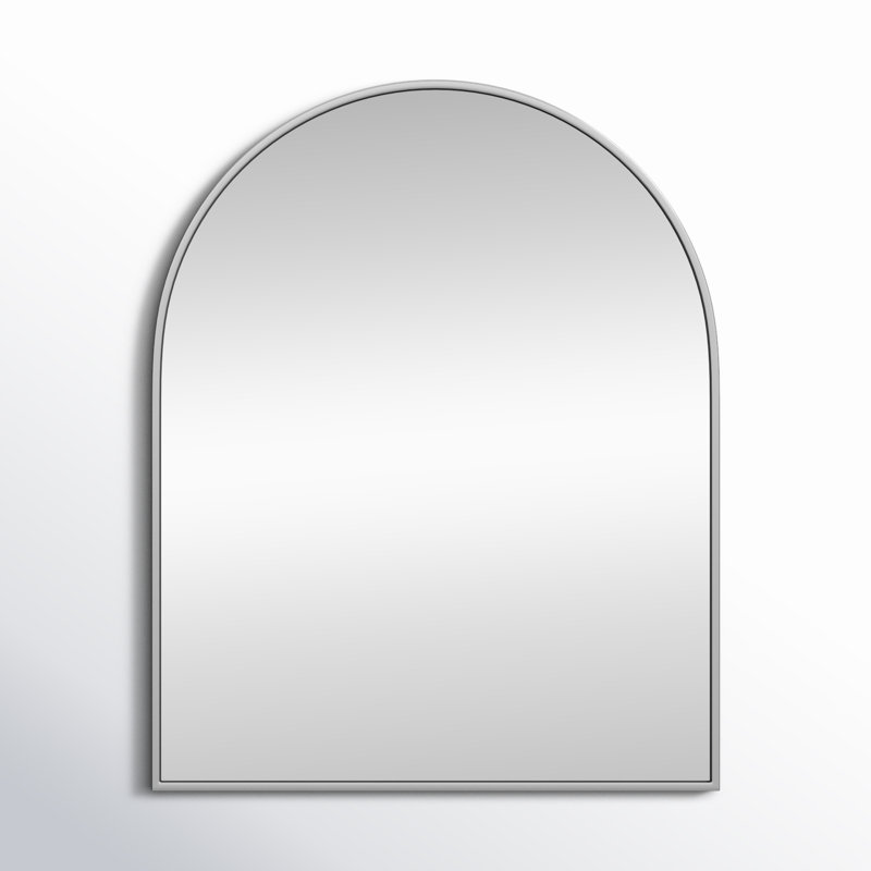 Sabine Metal Arch Wall Mirror, Silver, 30" x 24"