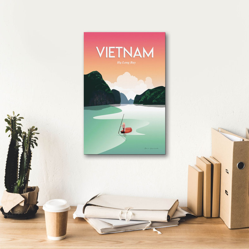 «Vietnam Ha Long Bay» par Omar Escalante, art mural sur toile, H 18 po x l 12 po