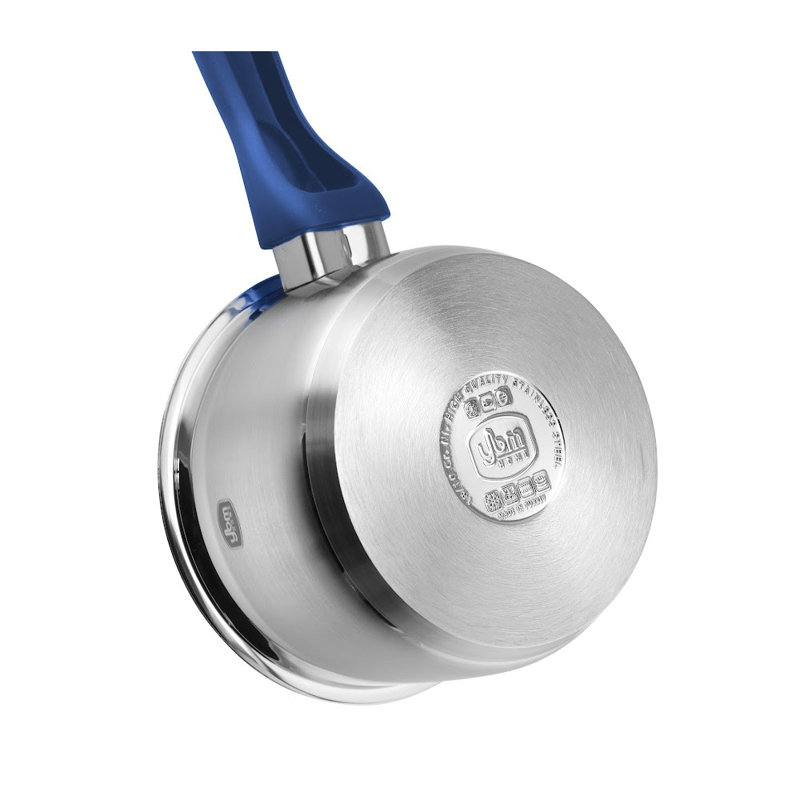 Casserole en acier inoxydable avec couvercle YBM Home (18/10), 1, Bleu