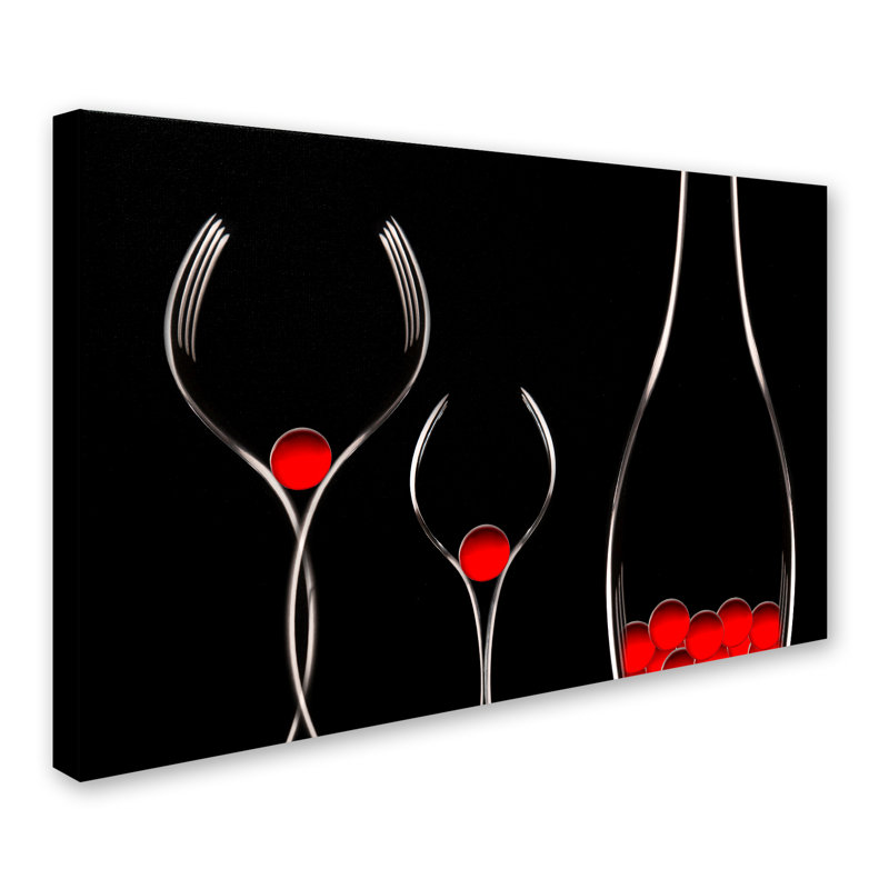 Art mural sur toile tendue - Doris Reindl «F O R K» pour décoration de salon, de chambre à coucher ou de bureau - 12 x 19