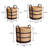 Willow Rustic Cottage Stripe Handwoven Water Hyacinth Nesting Storage Baskets with Handles (Set of 3)-125248666