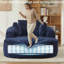 Canapé-lit surdimensionné en chenille 49,6 po, sans assemblage requis, avec accoudoirs et coussins-1326833403