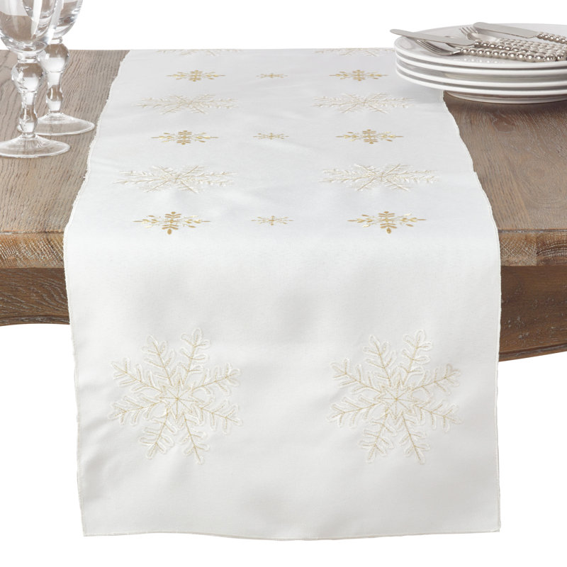 Chemin de table Sermons, 90 po x 16 po, Ivoire