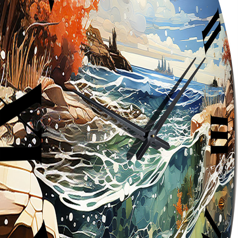 Beach Surf And Turf II - Horloge murale plage, Grand