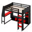 Lit mezzanine avec bureau Gaming