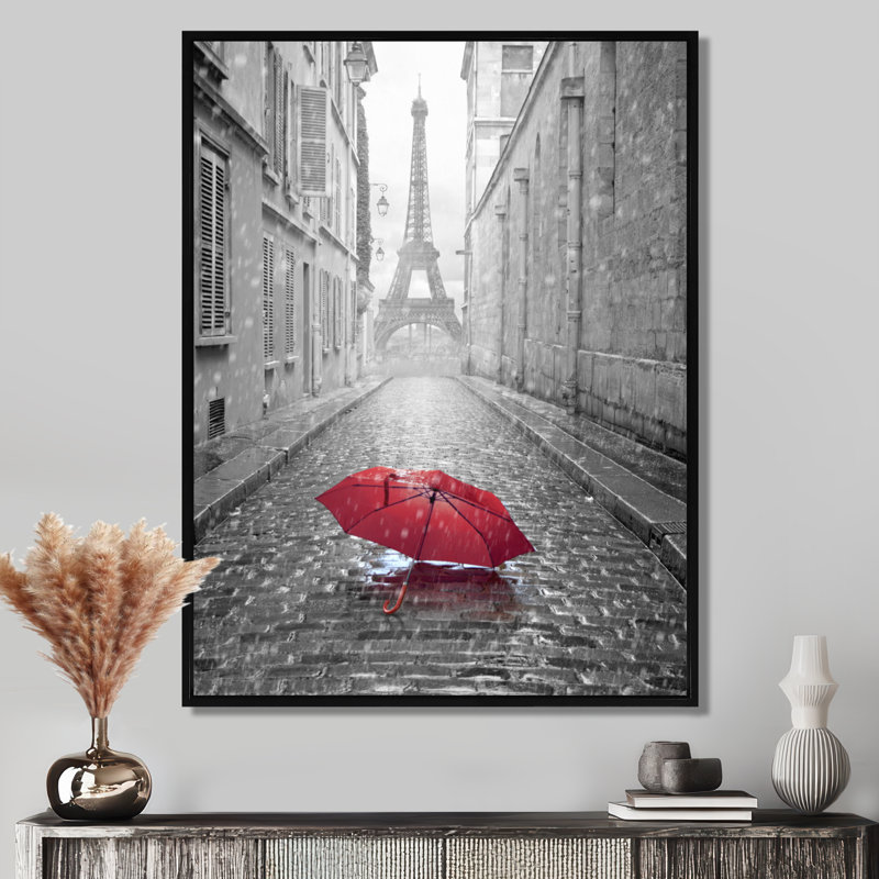 Reproduction de photo - Paysage urbain vue Eiffel Paris, H 40 po x l 30 po, Noir, Cadre flottant