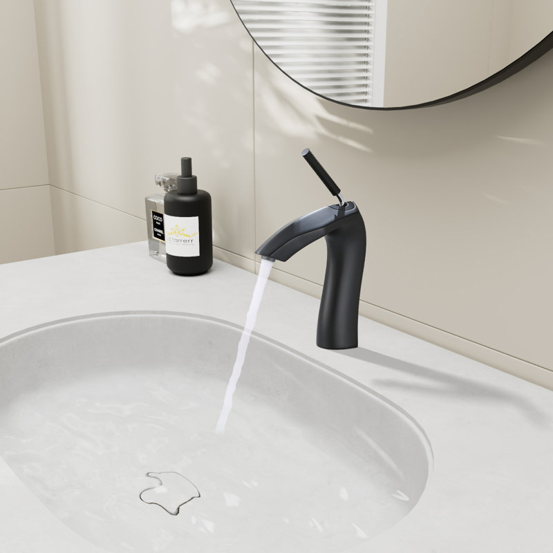 Robinet en laiton noir mat à poignée simple de qualité supérieure pour salle de bain contemporaine