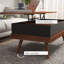 Table basse à plateau relevable avec compartiments cachés et pieds en bois